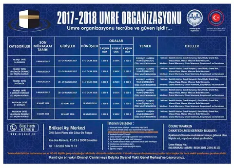 Annonce des tarifs de Omra (2017-2018) — 1