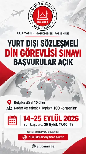 Avis de concours ministres du culte contractuels à l'étranger Diyanet 2026